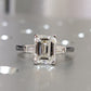 Emerald Cut Three Stone Moissanite Engagement Ring  customdiamjewel   