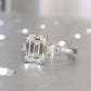 Emerald Cut Three Stone Moissanite Engagement Ring  customdiamjewel   