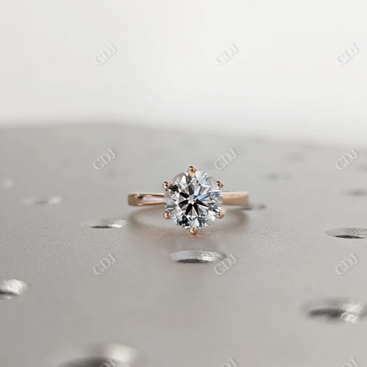 2.0CT Round Moissanite Solitaire Wedding Ring  customdiamjewel 10KT Rose Gold VVS-EF