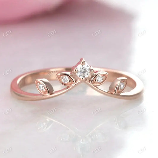 18k Solid Gold Twig Diamond Wedding Band  customdiamjewel 10KT Rose Gold VVS-EF