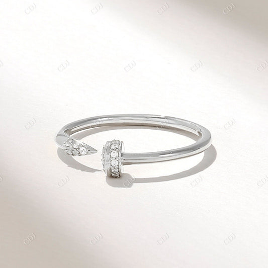 Natural Diamond Antique Open Screw Ring  customdiamjewel 10KT White Gold VVS-EF