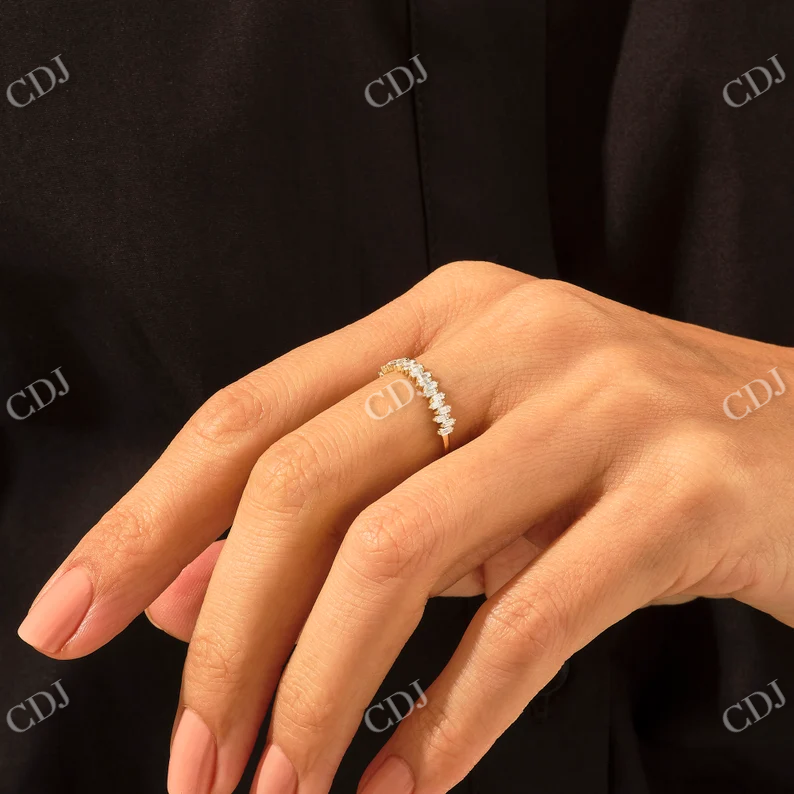 0.33CTW Baguette Cut CVD Diamond Half Eternity Women's Wedding Band  customdiamjewel   