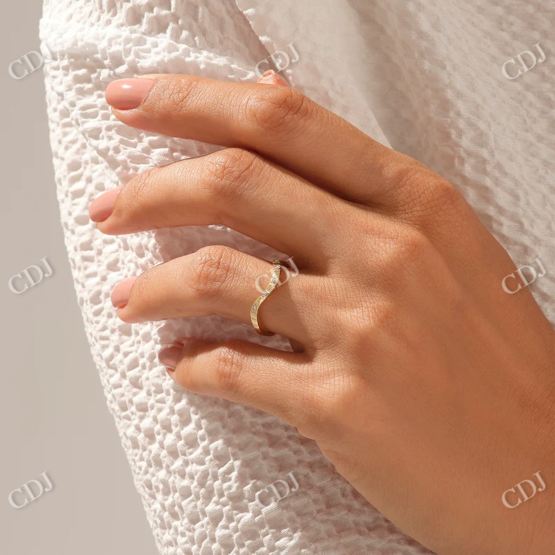 0.05CTW Diamond Square Pattern Arch  Wedding Band  customdiamjewel   