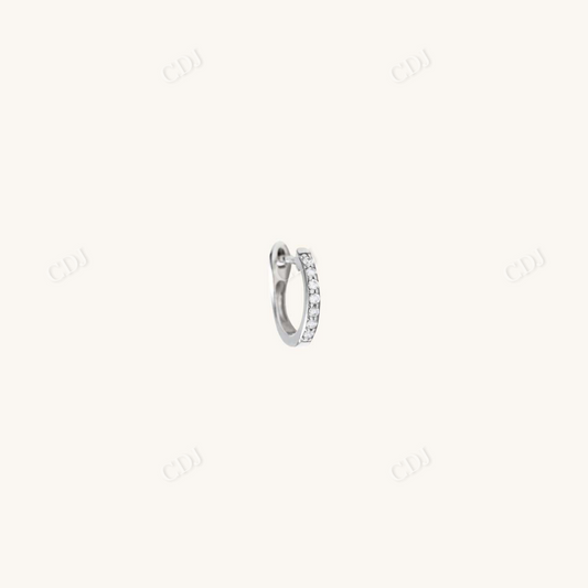 0.055CTW Single Lab Grown Diamond Hoop Earrings  customdiamjewel Sterling Silver White Gold VVS-EF