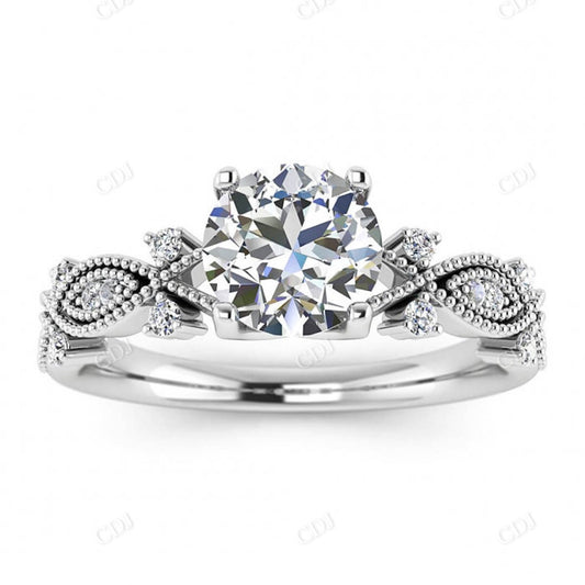 14K White Gold Marquise Shaped Moissanite Micro pave Engagement Ring  customdiamjewel 10KT White Gold VVS-EF