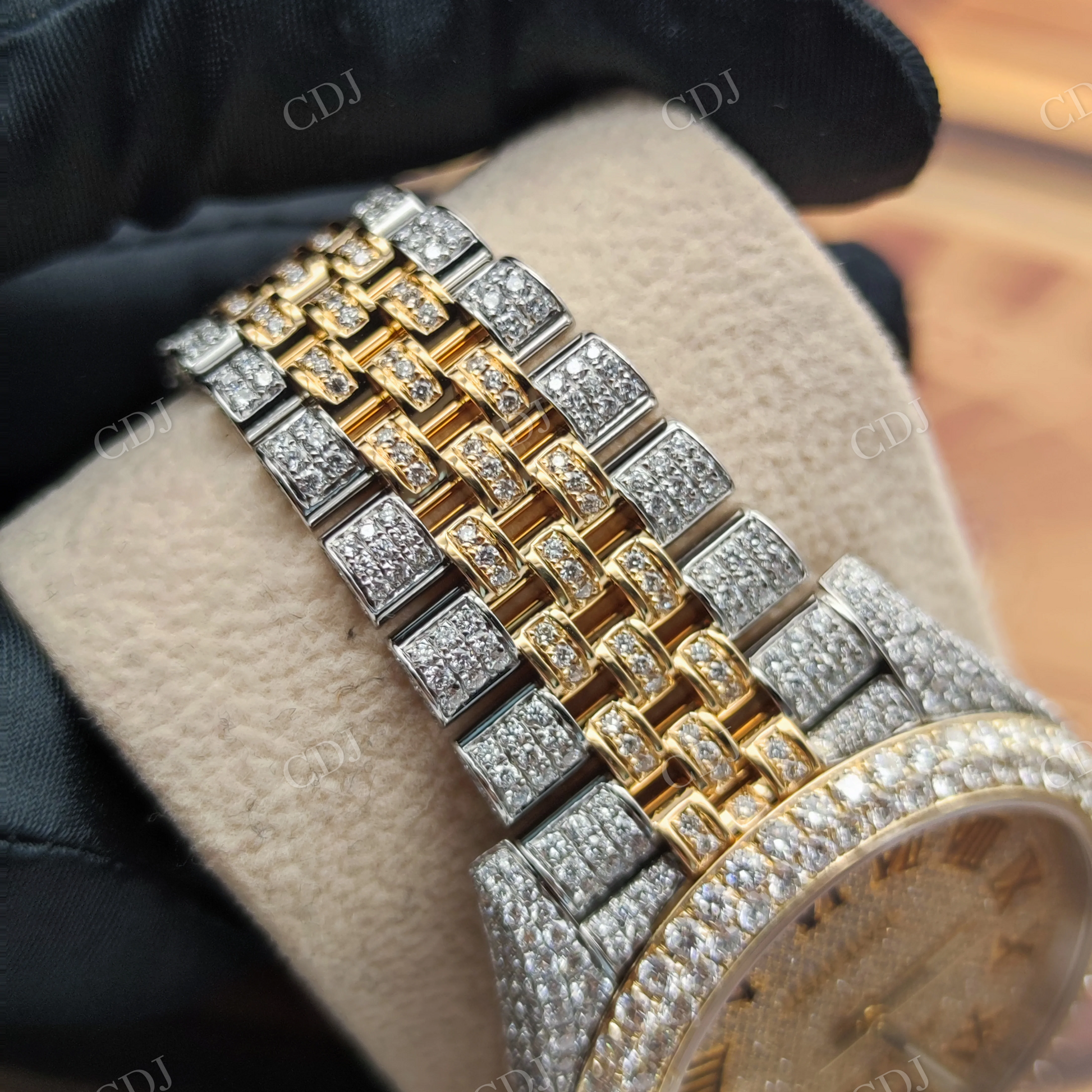 41mm Men's Rolex Custom Iced Out Diamond Watch customdiamjewel