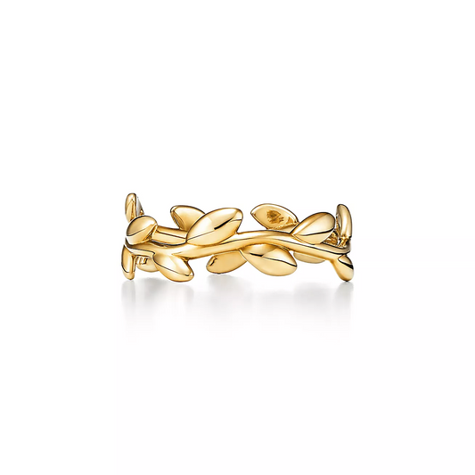 Customized Art Deco Leaf Band Ring  customdiamjewel 10KT Yellow Gold 