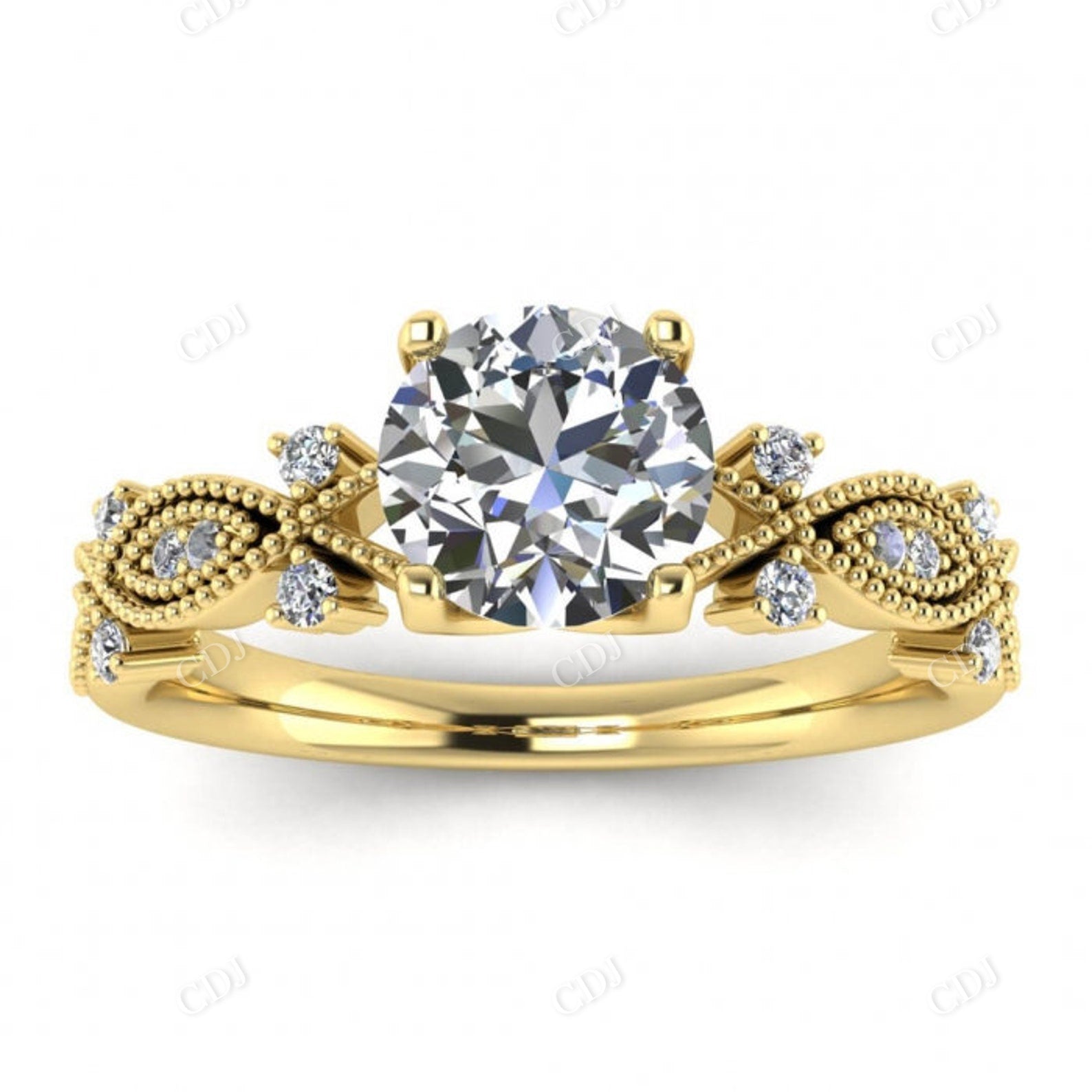 14K White Gold Marquise Shaped Moissanite Micro pave Engagement Ring  customdiamjewel 10KT Yellow Gold VVS-EF