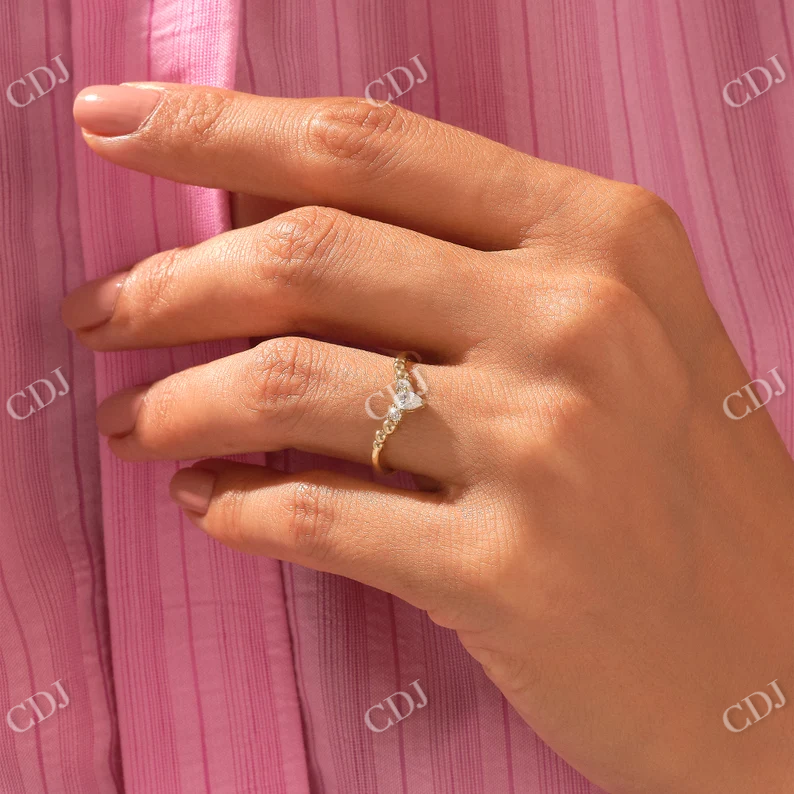 0.22CTW Pear And Round Cut CVD Diamond Curved Wedding Band  customdiamjewel   