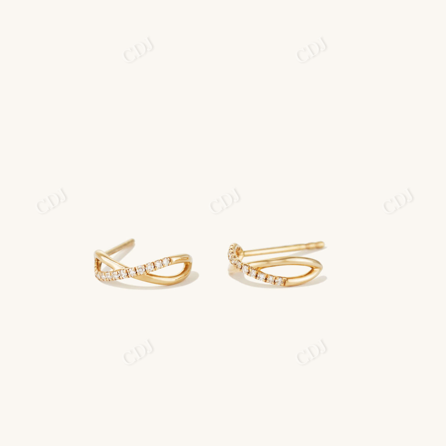 0.08CT X Lab Grown Diamond Hoop Earrings  customdiamjewel   