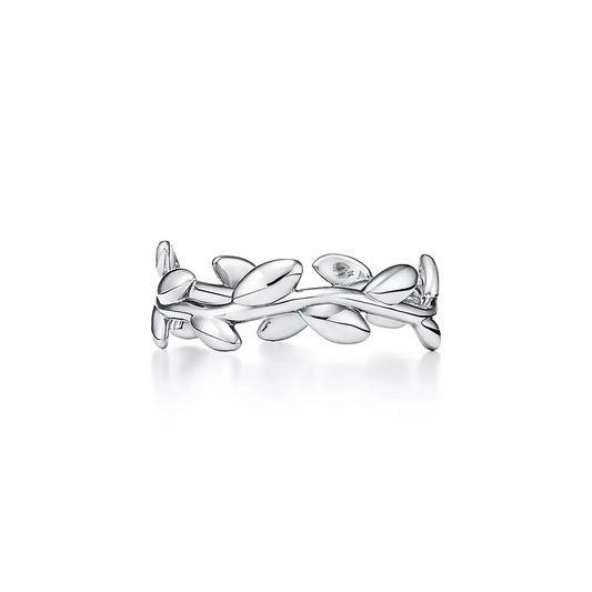 Customized Art Deco Leaf Band Ring  customdiamjewel 10KT White Gold 