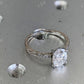 Filigree Oval Cut Moissanite Solitaire Wedding Ring  customdiamjewel   