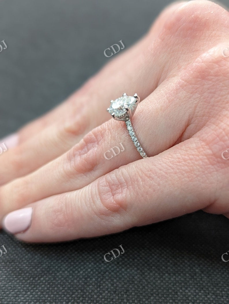 Hidden Halo Pear Cut Moissanite Wedding Ring  customdiamjewel   