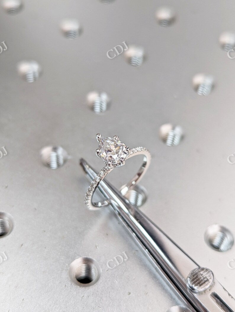 Hidden Halo Pear Cut Moissanite Wedding Ring  customdiamjewel   