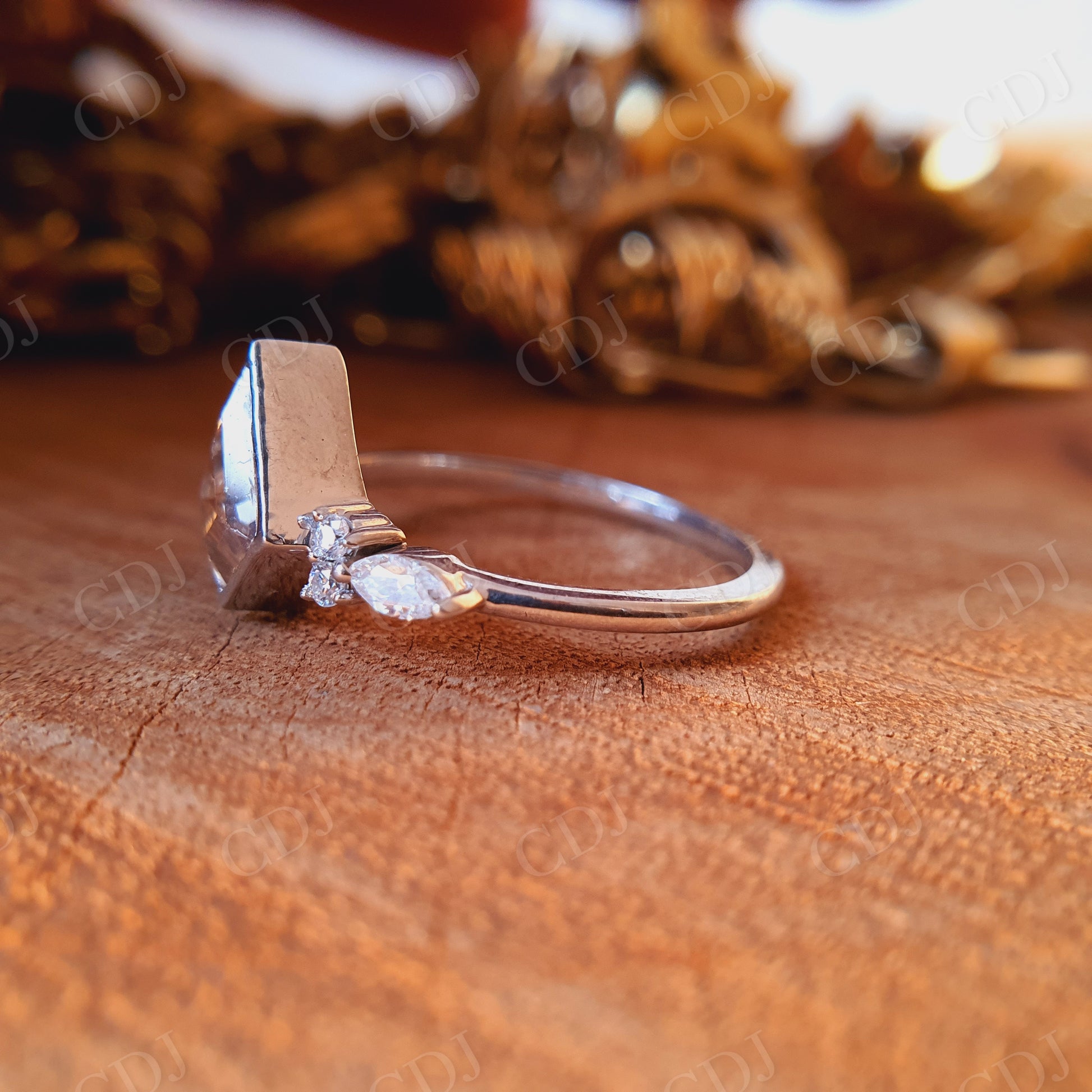 1.60CT Kite cut Moissanite Bridal Ring Set  customdiamjewel   