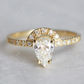 0.75CT Art Deco Pear Cut Moissanite Engagement Ring