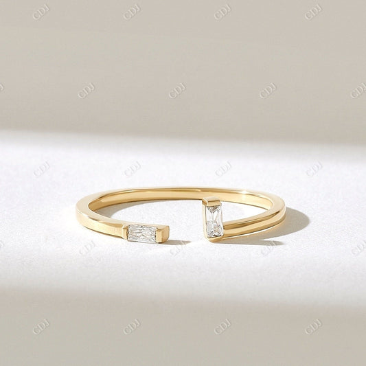 0.10CTW Baguette Diamond Toi Et Moi Open Ring  customdiamjewel 10KT Yellow Gold VVS-EF