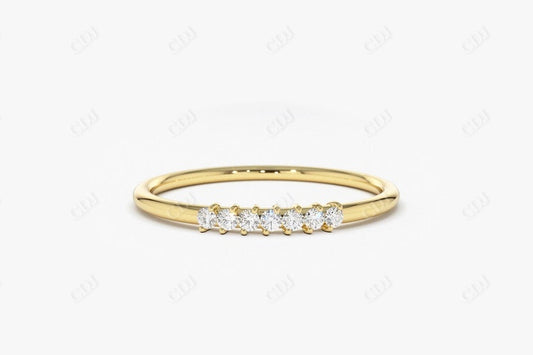 0.10CTW Lab Grown Round Diamond Wedding Band  customdiamjewel Sterling Silver Yellow Gold VVS-EF
