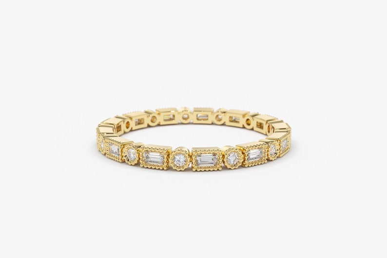 0.50CTW Unique Bezel Set Micro Pave Style Natural Diamond Band  customdiamjewel 10KT Yellow Gold VVS-EF