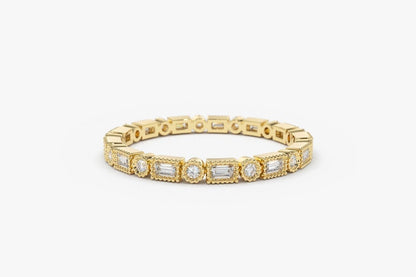 0.50CTW Unique Bezel Set Micro Pave Style Natural Diamond Band  customdiamjewel 10KT Yellow Gold VVS-EF