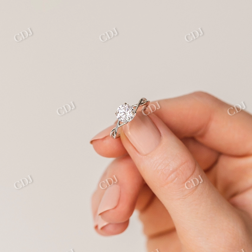 2CT Lab Grown Diamond Twisted Solitaire Engagement Ring  customdiamjewel   