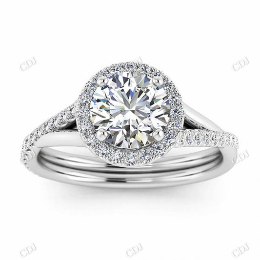 14K White Gold Infinity Twisted Band Moissanite Halo Ring  customdiamjewel 10KT White Gold VVS-EF