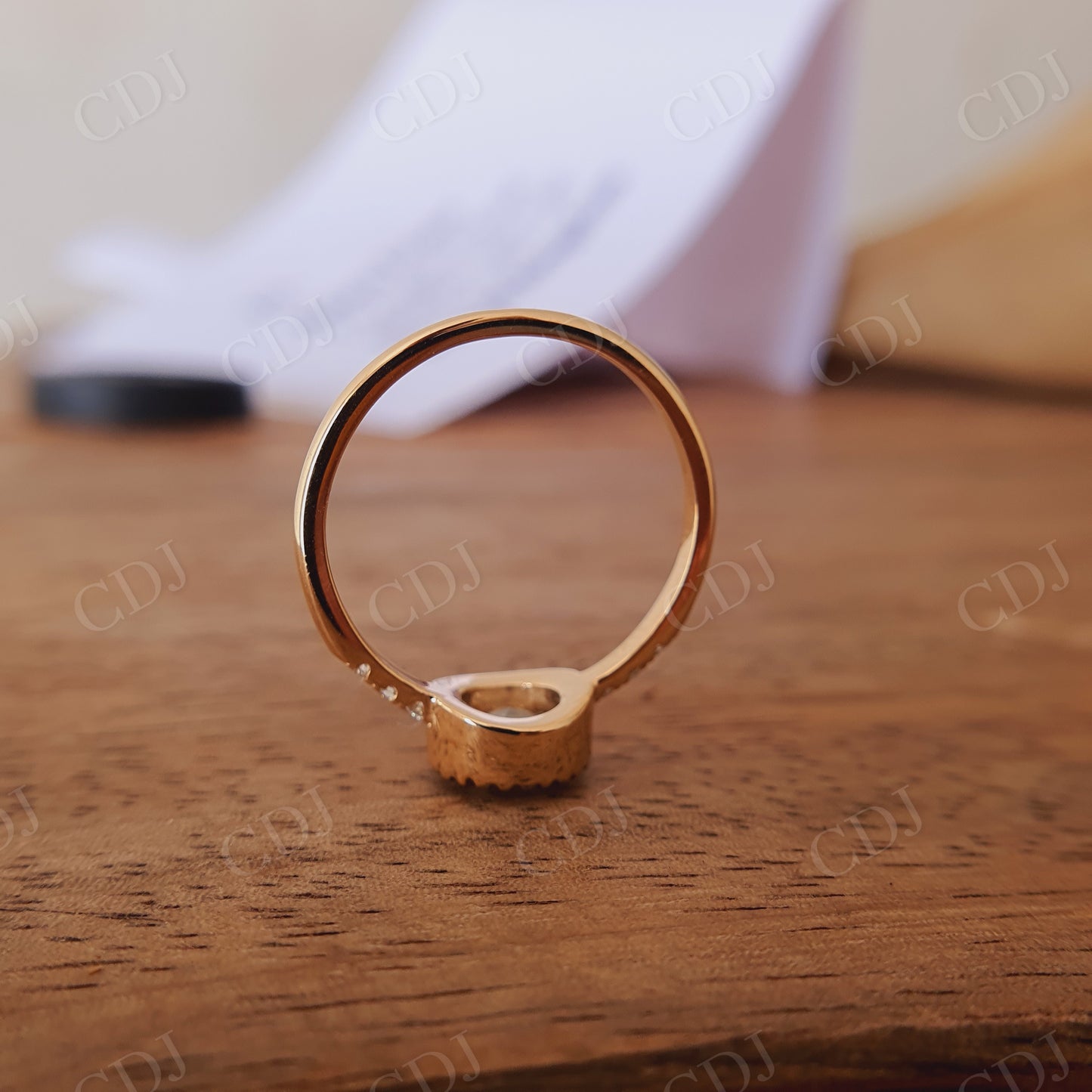 1.25CT Round Rose Cut Moissanite Engagement Ring  customdiamjewel   