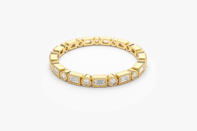 0.50CTW Unique Bezel Set Micro Pave Style Natural Diamond Band  customdiamjewel   