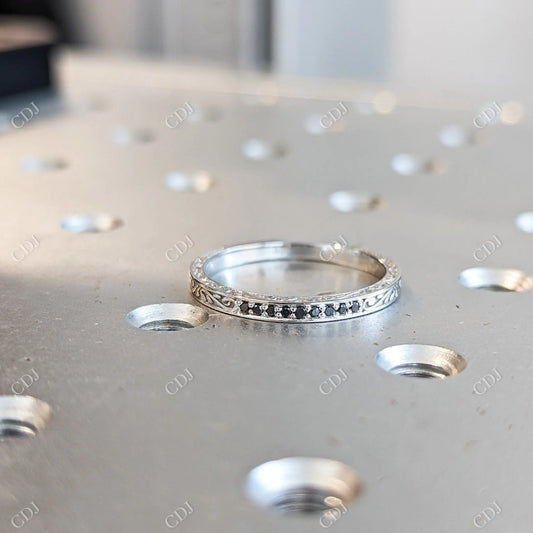 Natural Diamond 0.08CT Filigree Stackable Band  customdiamjewel 10 KT White Gold VVS-EF