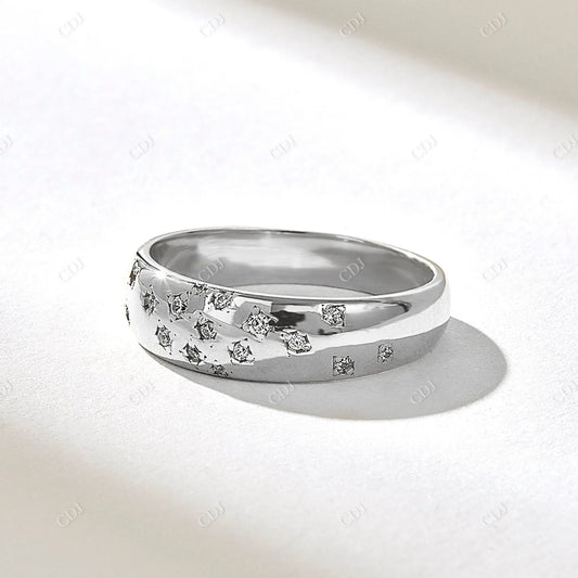 0.17CTW Round Lab Grown Diamond Celestial Gold Band  customdiamjewel 10KT White Gold VVS-EF