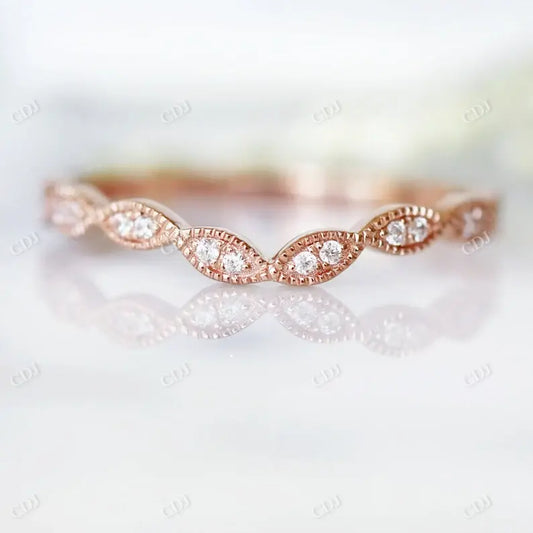 Milgrain Design Matching Diamond Wedding Band  customdiamjewel 10KT Rose Gold VVS-EF