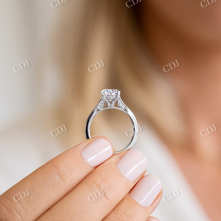 2.13CTW Art Deco Lab Grown Diamond Engagement Ring  customdiamjewel   