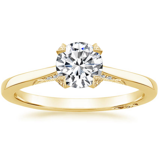 2.13CTW Art Deco Lab Grown Diamond Engagement Ring  customdiamjewel Sterling Silver Yellow Gold VVS-EF