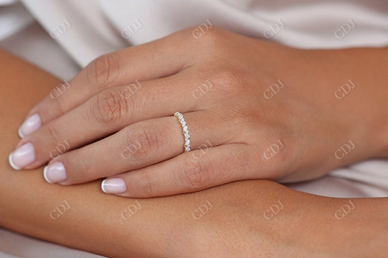 0.35CTW Alternating Marquise Round Lab Grown Diamond Wedding Band  customdiamjewel   