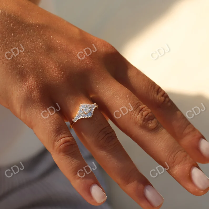 0.82CTW Art Deco Baguette Lab Grown Diamond Wedding Ring  customdiamjewel   