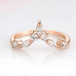 14K White Gold Curved Cluster Diamond Wedding Band  customdiamjewel 10KT Rose Gold VVS-EF