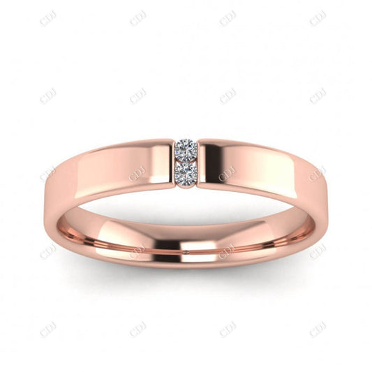 0.025CTW Two Stone Lab Grown Diamond Ring  customdiamjewel 10KT Rose Gold VVS-EF