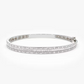 2.60ctw Baguette and Round Lab Grown Diamond Statement Bangle Bracelet  customdiamjewel Sterling Silver White Gold VVS-EF
