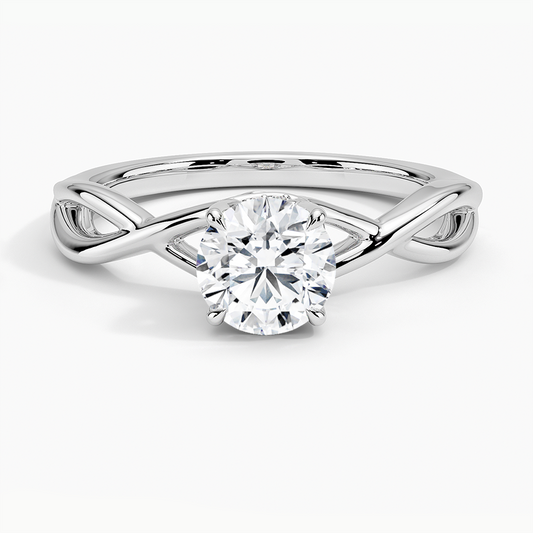 2.03CTW Lab Grown Diamond Solitaire Twisted Engagement Ring  customdiamjewel   