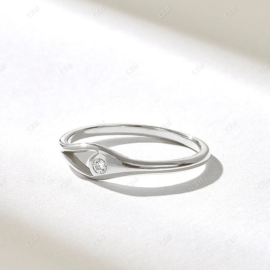 0.06CT Round Lab Grown Diamond Open Bezel Eye Design Ring  customdiamjewel 10KT White Gold VVS-EF
