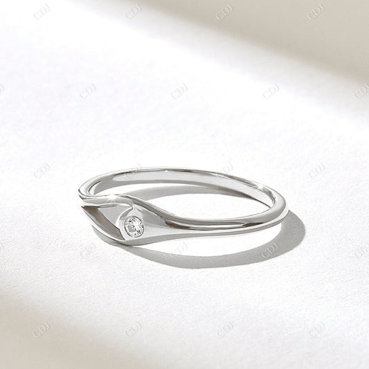 0.06CT Round Natural Diamond Open Bezel Ring  customdiamjewel 10KT White Gold VVS-EF