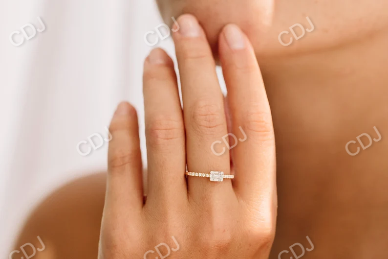 0.33CTW East West Baguette Lab Grown Wedding Ring  customdiamjewel   