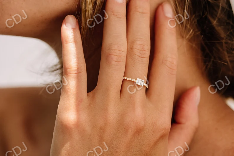 0.33CTW East West Baguette Lab Grown Wedding Ring  customdiamjewel   