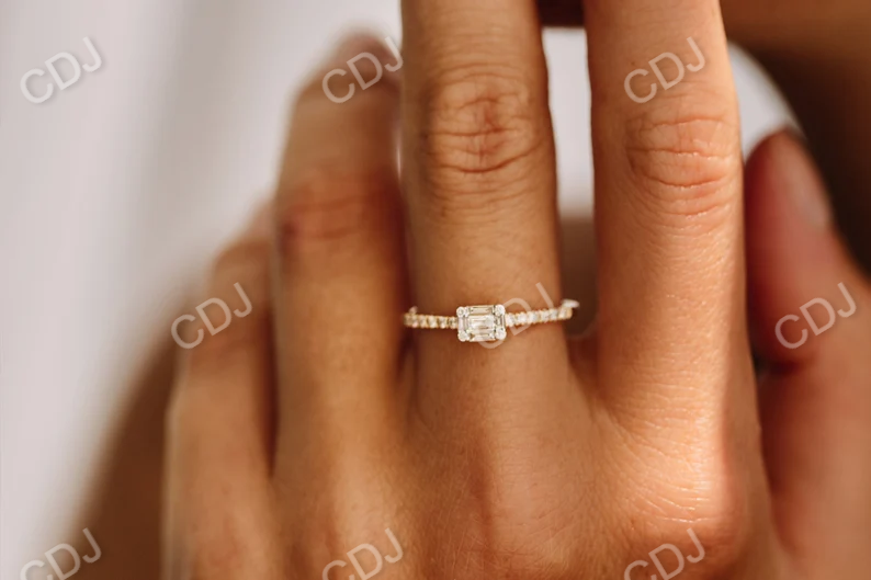 0.33CTW East West Baguette Lab Grown Wedding Ring  customdiamjewel   