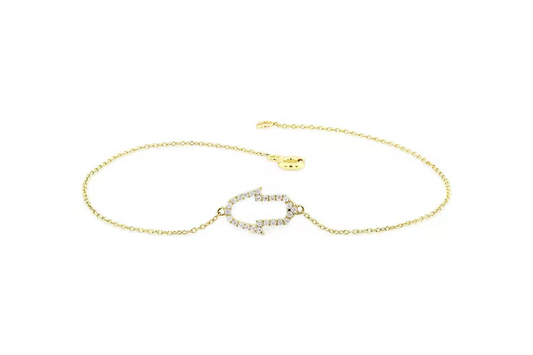 Lab Grown Diamond Hamsa Hand Bracelet  customdiamjewel Sterling Silver Yellow Gold VVS-EF