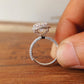 6.89CT Oval Cut Halo Moissanite Engagement Ring  customdiamjewel   