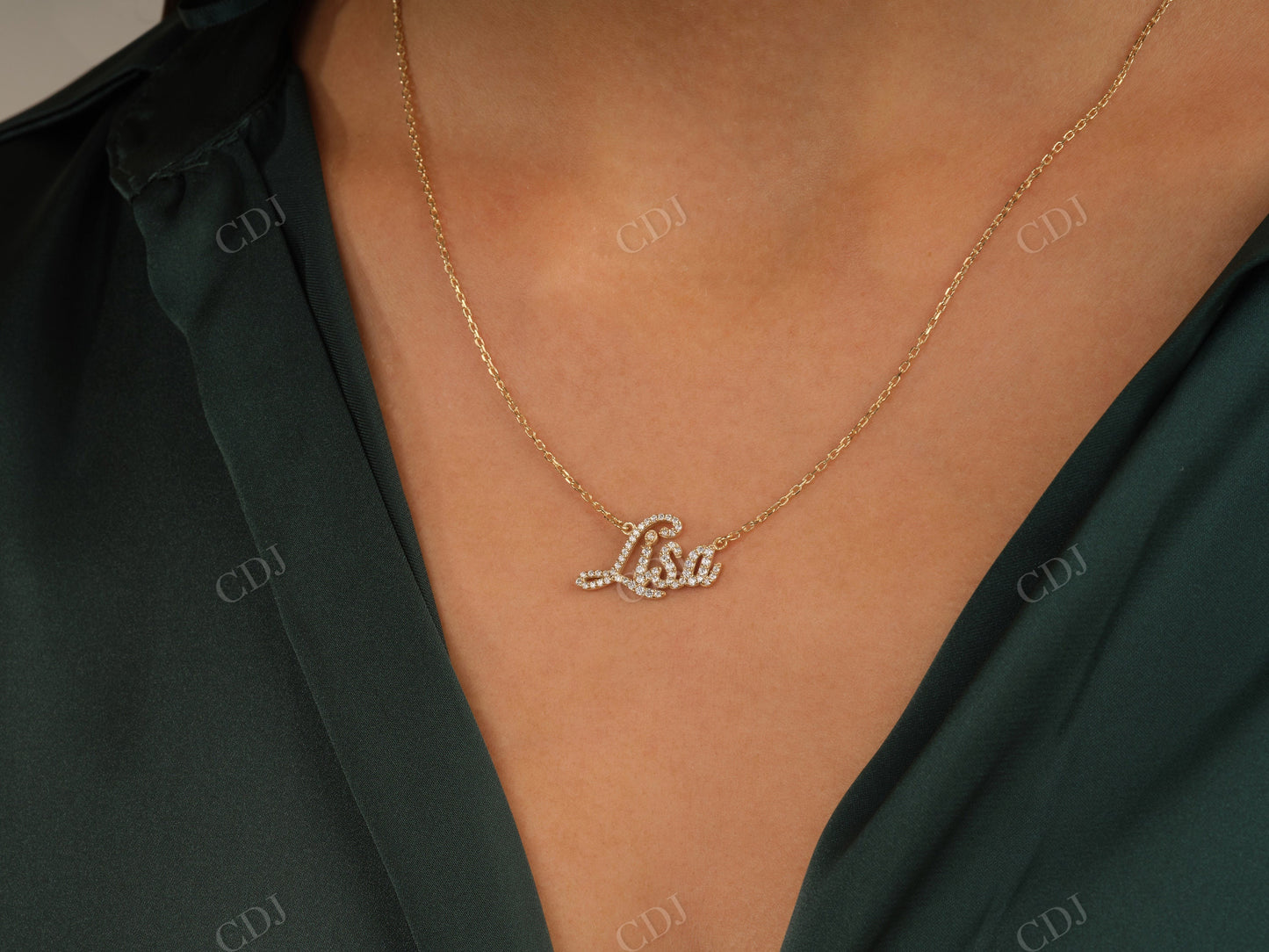 Unique Personalized Moissanite Name Necklace With Cable Chain