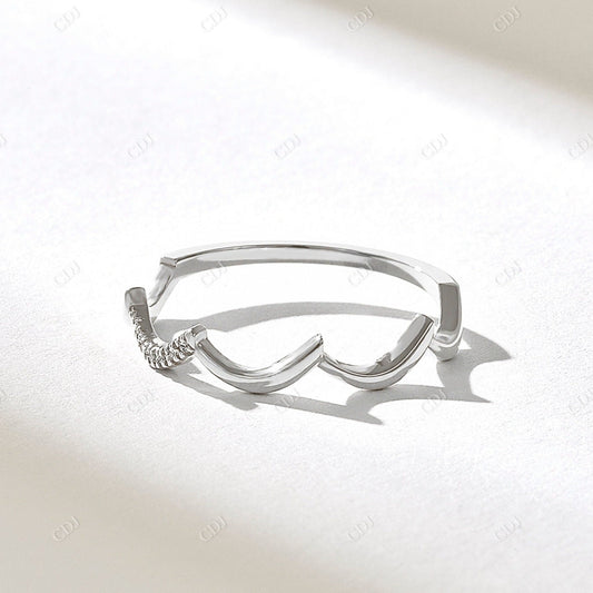 0.07CTW Pave Real Diamond Ups and Downs Band  customdiamjewel 10KT White Gold VVS-EF