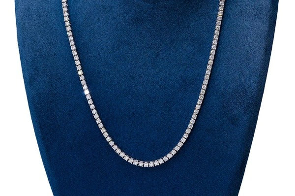 Prong Set White Diamond Tennis Necklace  customdiamjewel   