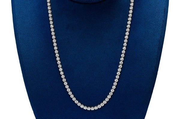Round Diamond Hip Hop Tennis Necklace For Men  customdiamjewel   